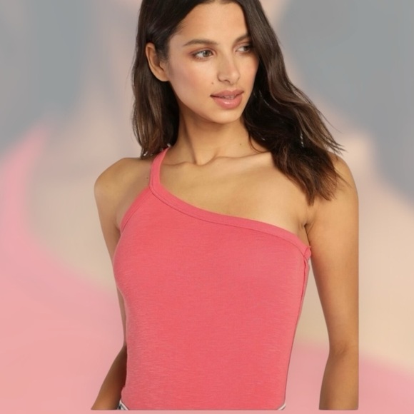Free People Pink One-Shoulder Top - Picture 1 of 3